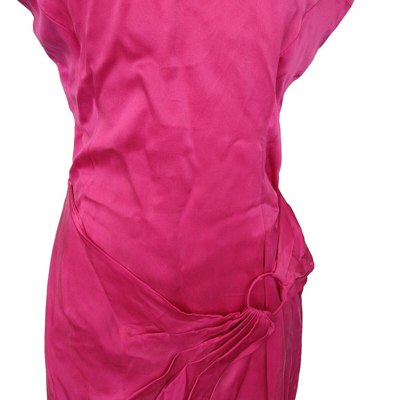 Vintage 1980s Mary Jo Bruno Silk Sheath Dress Size 6 Magenta Pink Glam Bandage - Picture 9 of 11